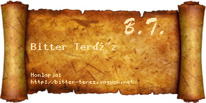 Bitter Teréz névjegykártya